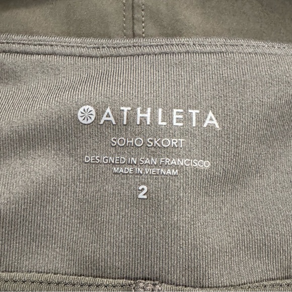 Athleta Women's Soho Skort Skirt Pickleball Golf Pockets Athletic Olive Green - Picture 7 of 12